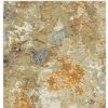 5' X 7' Gold and Ivory Power Loom Area Rug