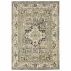 10' X 13' Beige And Gray Traditional Medallion Indoor Area Rug