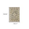 10' X 13' Beige And Gray Traditional Medallion Indoor Area Rug