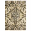 10' X 13' Tan And Gold Central Medallion Indoor Area Rug