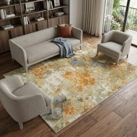 10' X 13' Gold and Ivory Power Loom Area Rug