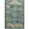 10' X 13' Peacock Blue And Ivory Indoor Area Rug