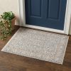 2' X 3' Blue Ivory Machine Woven Floral Oriental Indoor Area Rug