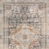9' X 12' Grey Blue Machine Woven Medallion Indoor Area Rug