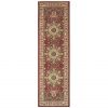 8' Red Ivory Machine Woven Oriental Indoor Runner Rug