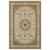5' X 8' Ivory Beige Machine Woven Oriental Indoor Area Rug