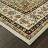 5' X 8' Ivory Beige Machine Woven Oriental Indoor Area Rug