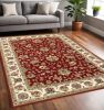 3' X 6' Red Ivory Machine Woven Floral Oriental Indoor Area Rug
