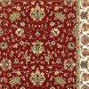 9' X 12' Red Ivory Machine Woven Floral Oriental Indoor Area Rug