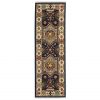 12' Blue Ivory Machine Woven Medallion Indoor Runner Rug