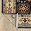 5' X 8' Blue Ivory Machine Woven Medallion Indoor Area Rug