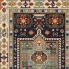 9' X 12' Blue Ivory Machine Woven Medallion Indoor Area Rug
