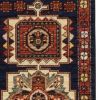 6' Blue Red Machine Woven Medallions Indoor Runner Rug