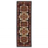 12' Blue Red Machine Woven Medallions Indoor Runner Rug