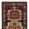 6' Red Blue Machine Woven Oriental Indoor Runner Rug
