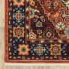 5' X 8' Red Blue Machine Woven Oriental Indoor Area Rug