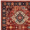 7' X 10' Red Blue Machine Woven Oriental Indoor Area Rug