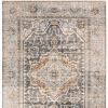 3' X 5' Grey Blue Machine Woven Medallion Indoor Area Rug