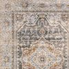 6' X 9' Grey Blue Machine Woven Medallion Indoor Area Rug