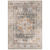 7' X 10' Grey Blue Machine Woven Medallion Indoor Area Rug