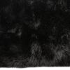 2' X 5' Black Natural Rectangular Sheepskin Area Rug