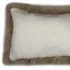 Set of Two 12" X 20" Taupe Cowhide Throw Pillow
