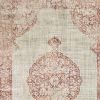 10' X 13' Ivory And Pink Medallion Area Rug