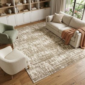 7' X 10' Ivory Shag Power Loom Area Rug