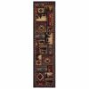 2' X 8' Black And Brown Nature Lodge Runner Rug