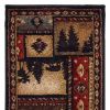2' X 8' Black And Brown Nature Lodge Runner Rug