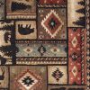 10' X 13' Black And Brown Nature Lodge Area Rug