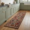 2' X 8' Brown And Red Ikat Patchwork Runner Rug