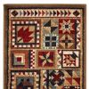 2' X 8' Brown And Red Ikat Patchwork Runner Rug