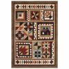 10' X 13' Brown And Red Ikat Patchwork Area Rug
