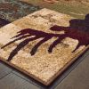 4' X 6' Green and Ivory Power Loom Area Rug