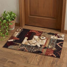 2' X 3' Green and Ivory Animal Print Power Loom Area Rug
