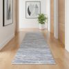 15' Navy Blue Abstract Runner Rug
