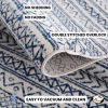 5' X 8' Navy Blue Decorative Stripes Area Rug