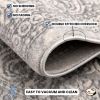2' X 10' Gray Distressed Medallion Runner Rug