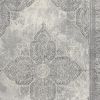 2' X 5' Gray Distressed Medallion Area Rug