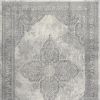 2' X 5' Gray Distressed Medallion Area Rug