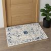 2' X 3' Navy Blue Distressed Floral Scatter Rug