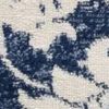 5' X 8' Navy Blue Distressed Floral Area Rug