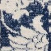 5' X 8' Navy Blue Distressed Floral Area Rug