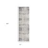 2' X 20' Navy And Beige Distressed Vines Runner Rug