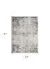 5' X 8' Navy And Beige Distressed Vines Area Rug