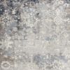 5' X 8' Navy And Beige Distressed Vines Area Rug