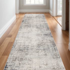 2' X 15' Navy Blue Distressed Striations Runner Rug