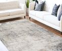 8' X 11' Navy Blue Distressed Striations Area Rug
