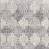 2' X 13' Gray Distressed Trellis Pattern Runner Rug